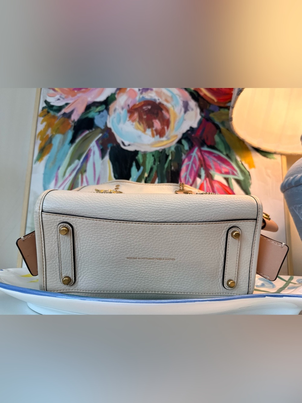 Preowned Authentic Coach 1941 Rogue 25 with floral appliqué chalk - Picture 8 of 16